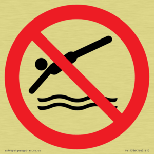 Prohibition: No diving